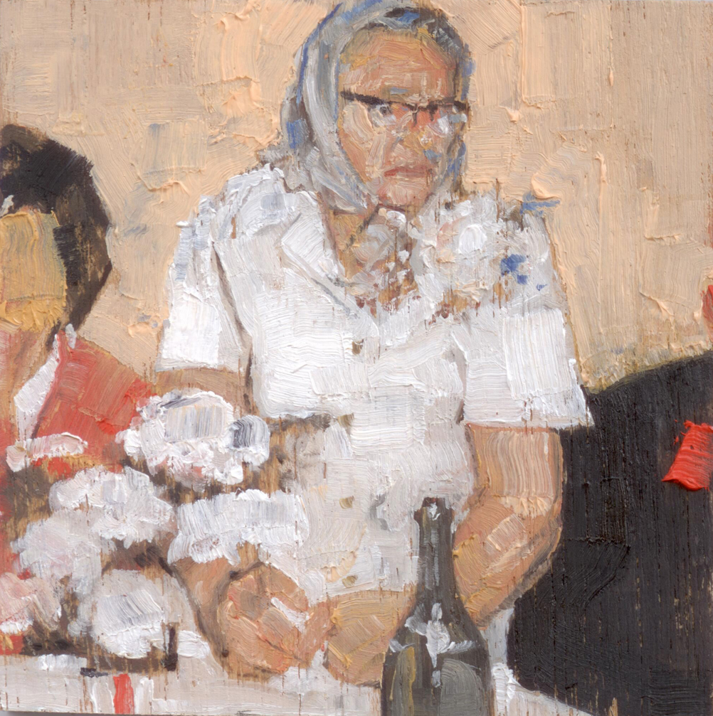 Anoldwomanstanding_2014_oilonpanel_8.5x8.5_3.5x3.5_PrivateCollection
