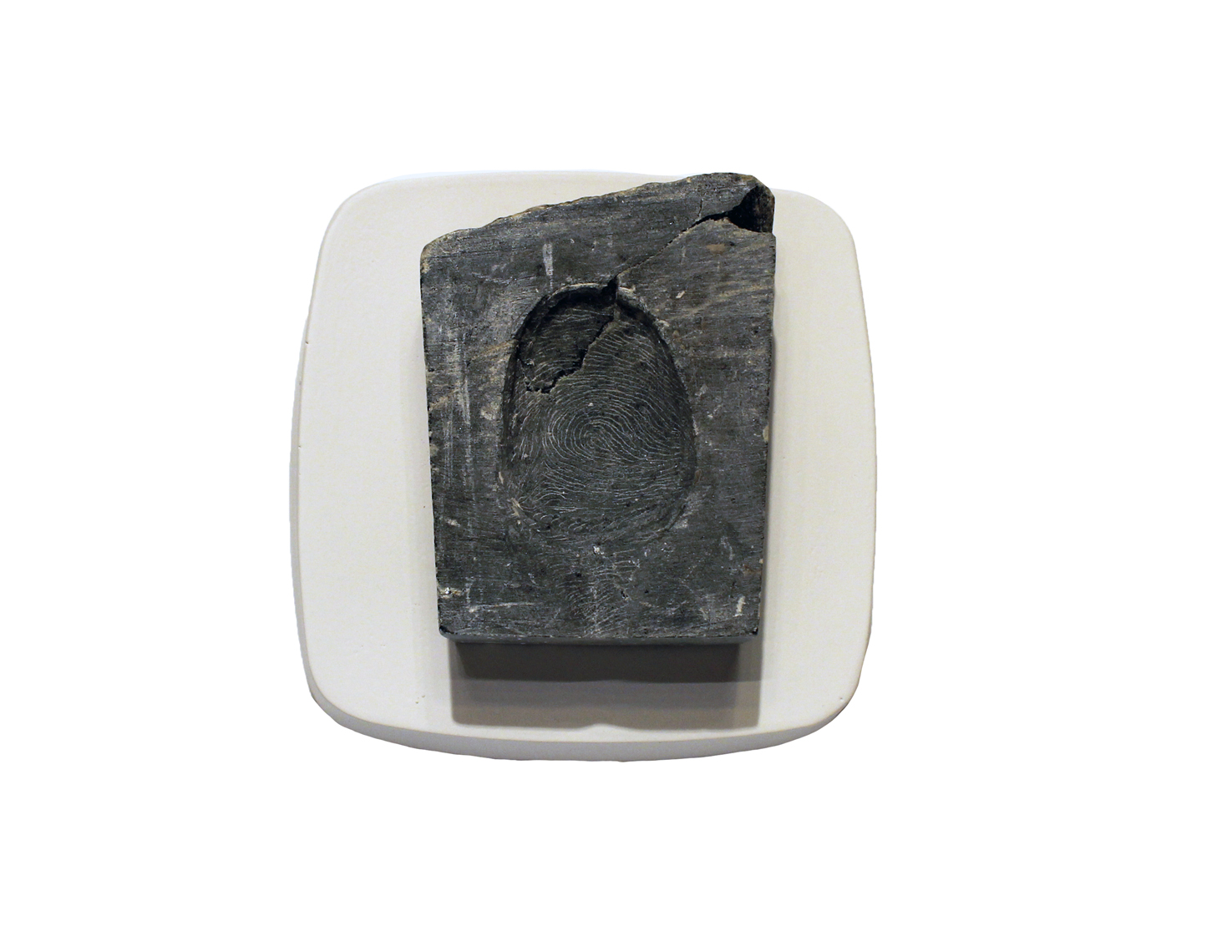 TheHandoftheArtistNegativeThumbimpressionmoquette_2014_soapstone_7.5x10x2.5_3x4x1_Available